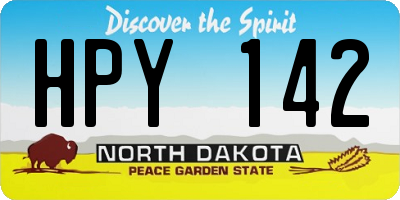 ND license plate HPY142