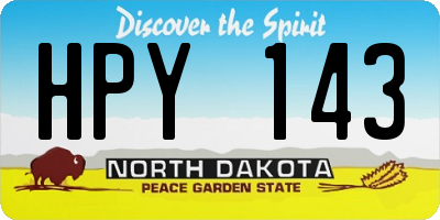 ND license plate HPY143