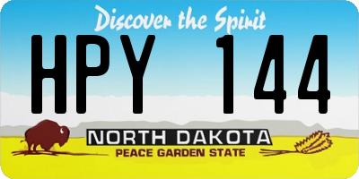 ND license plate HPY144