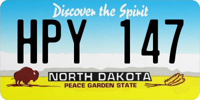 ND license plate HPY147