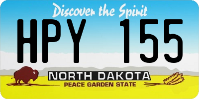 ND license plate HPY155