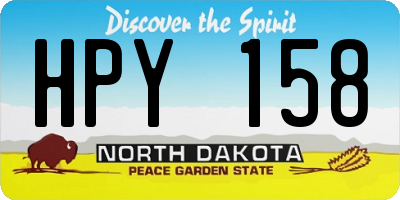 ND license plate HPY158