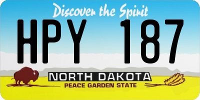 ND license plate HPY187