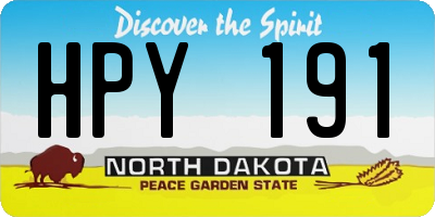 ND license plate HPY191
