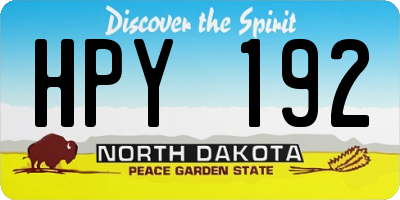 ND license plate HPY192