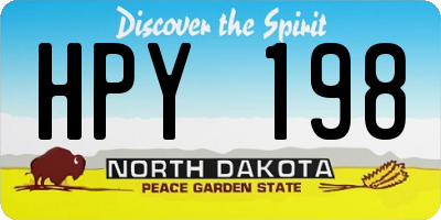 ND license plate HPY198