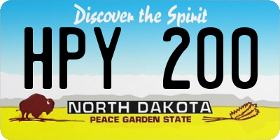 ND license plate HPY200