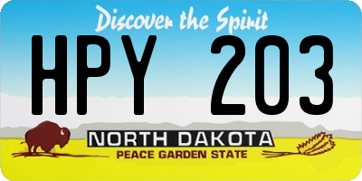 ND license plate HPY203