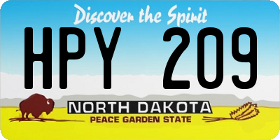 ND license plate HPY209