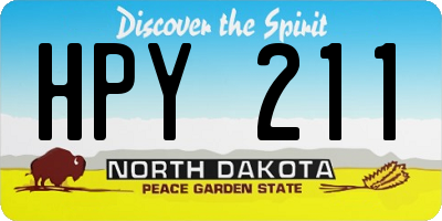 ND license plate HPY211