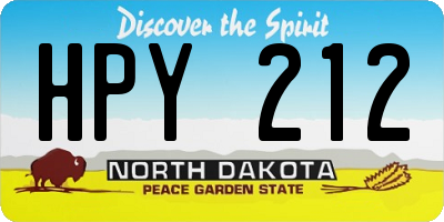 ND license plate HPY212