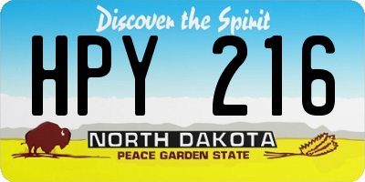 ND license plate HPY216