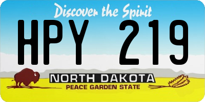 ND license plate HPY219