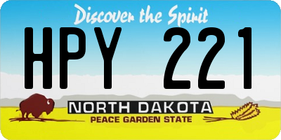 ND license plate HPY221