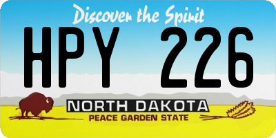 ND license plate HPY226