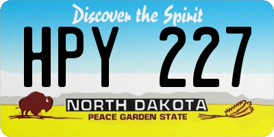 ND license plate HPY227