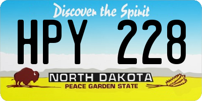 ND license plate HPY228