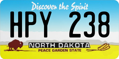 ND license plate HPY238