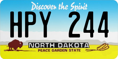 ND license plate HPY244