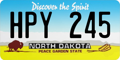 ND license plate HPY245