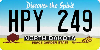 ND license plate HPY249
