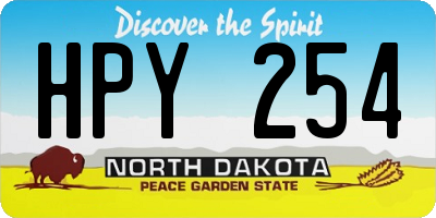 ND license plate HPY254