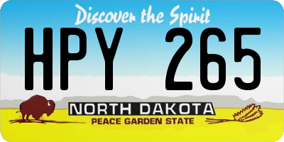 ND license plate HPY265