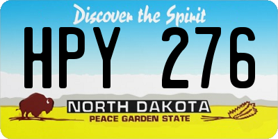 ND license plate HPY276
