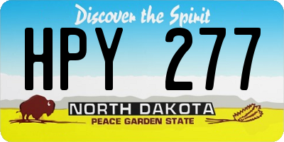 ND license plate HPY277