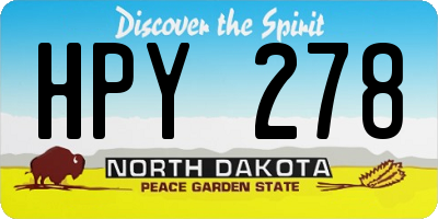 ND license plate HPY278