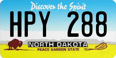 ND license plate HPY288