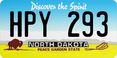 ND license plate HPY293