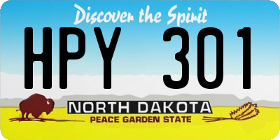 ND license plate HPY301