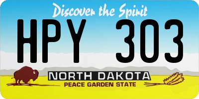ND license plate HPY303