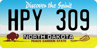 ND license plate HPY309
