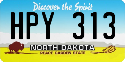 ND license plate HPY313