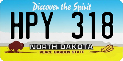 ND license plate HPY318