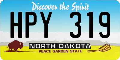 ND license plate HPY319