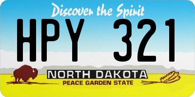 ND license plate HPY321