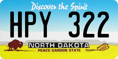 ND license plate HPY322