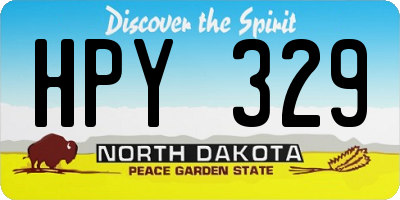 ND license plate HPY329