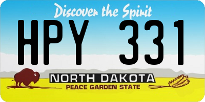 ND license plate HPY331