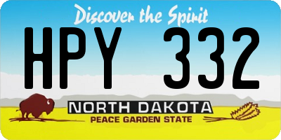 ND license plate HPY332