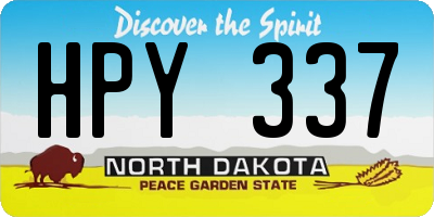 ND license plate HPY337