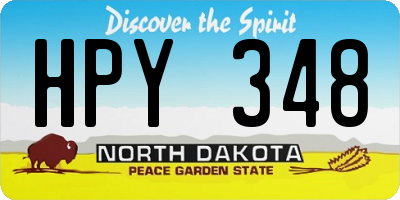 ND license plate HPY348