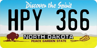 ND license plate HPY366