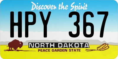 ND license plate HPY367