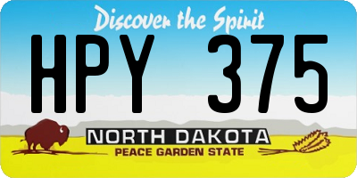 ND license plate HPY375