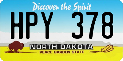ND license plate HPY378