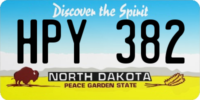 ND license plate HPY382